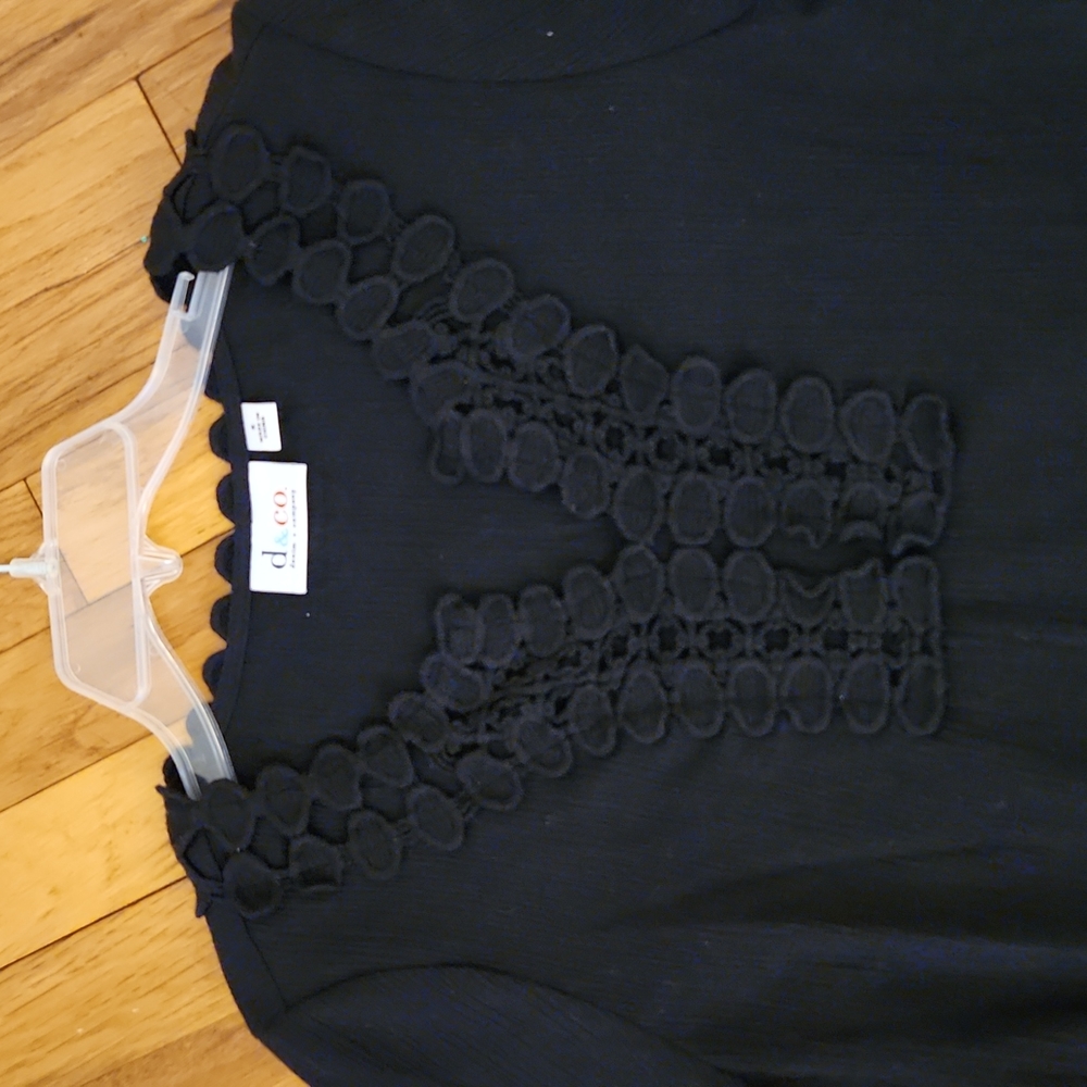 Denim & Co Misses Black Beach Dress Coverup Size Small NWOT